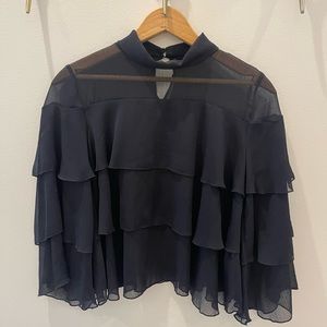 Sheer ruffled / layered Zara top